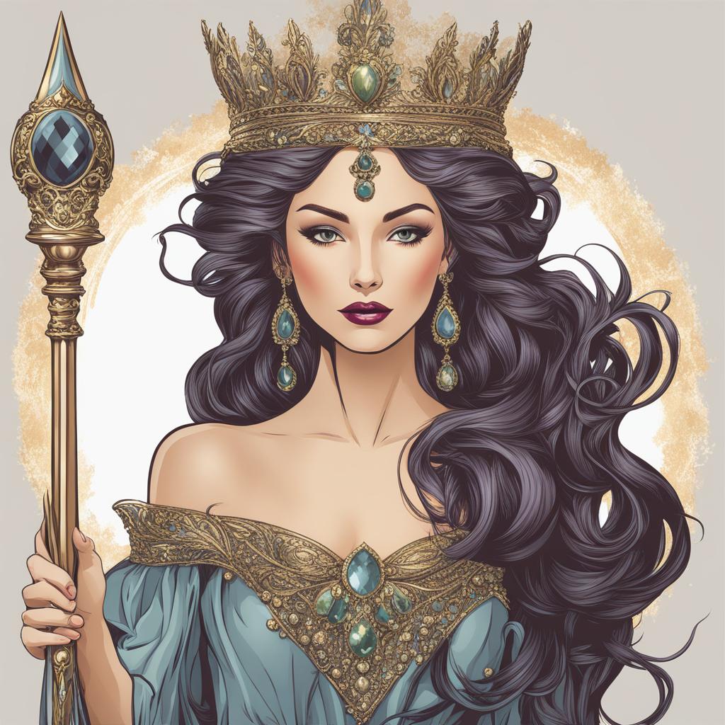 faerie queen clipart - a majestic faerie queen with a crown and scepter. 