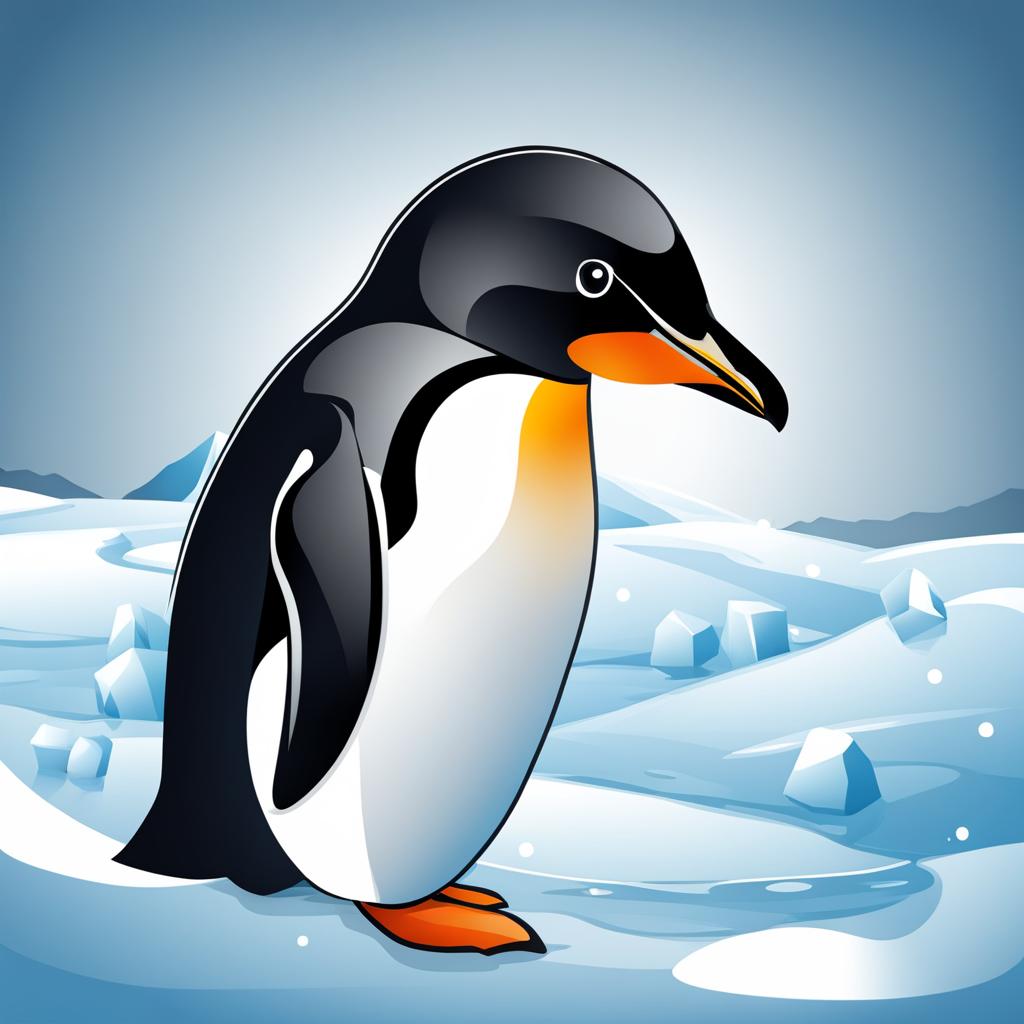 penguin on ice clipart 