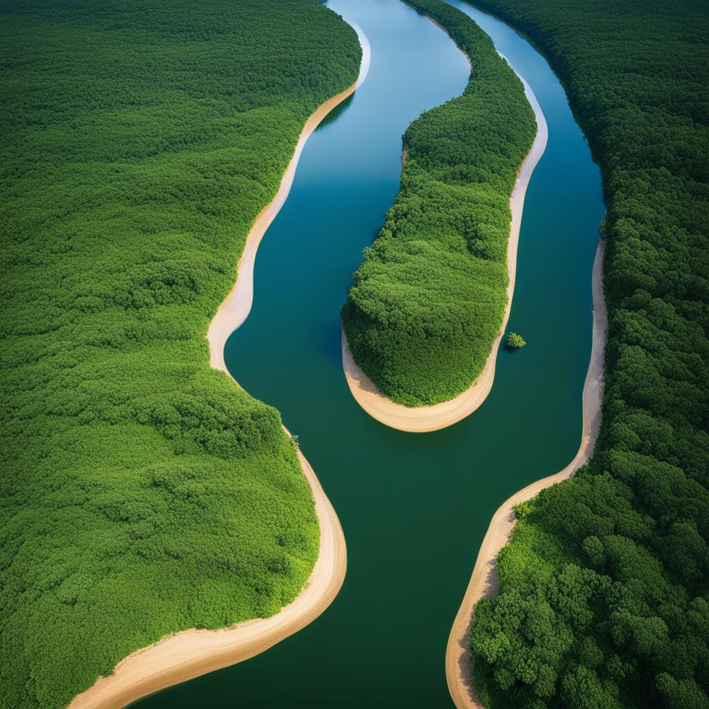 amazon river - showcase the mighty amazon river, winding its way through the dense rainforests of south america. 