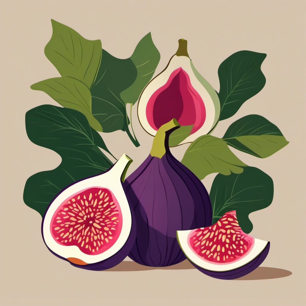 Fig Clipart - Fresh fig fruit with its unique shape.  color vector clipart, minimal style