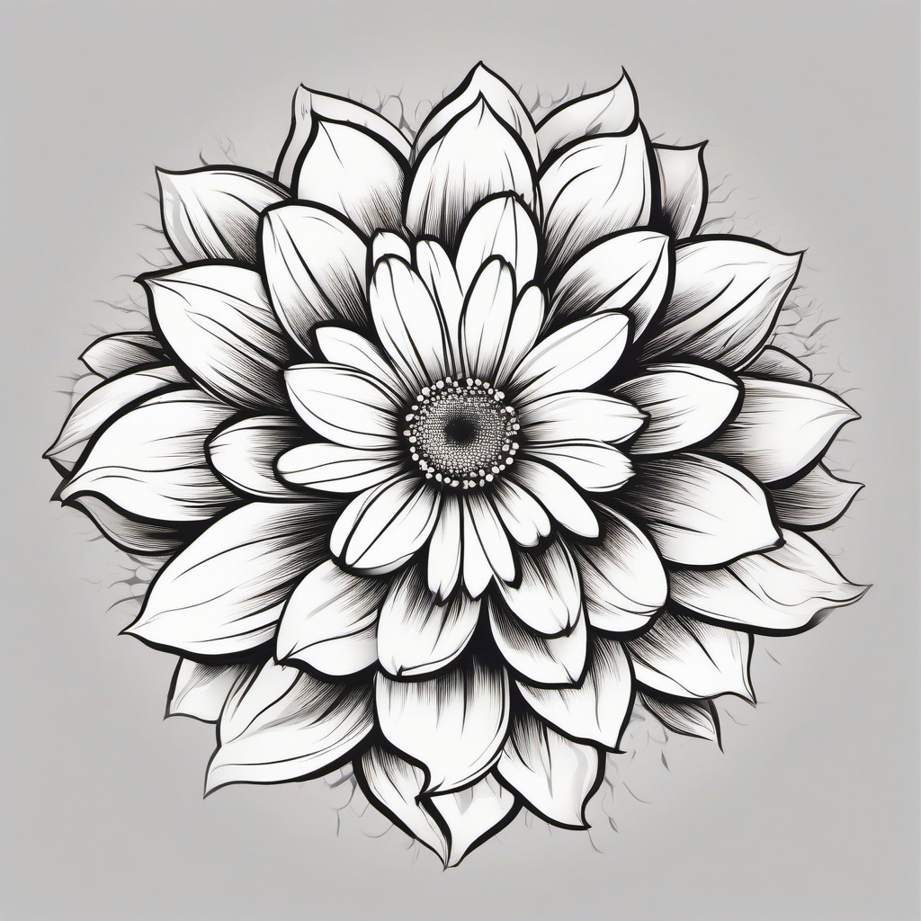 White Daisy Flower Tattoo-Making of a statement with a white daisy flower tattoo, symbolizing purity and innocence.  simple vector color tattoo