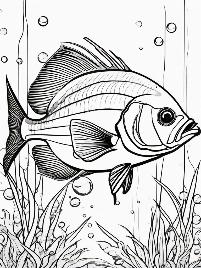 Archerfish Coloring Pages - Fish That Shoots Water to Hunt  black outline printable sheet, coloring page