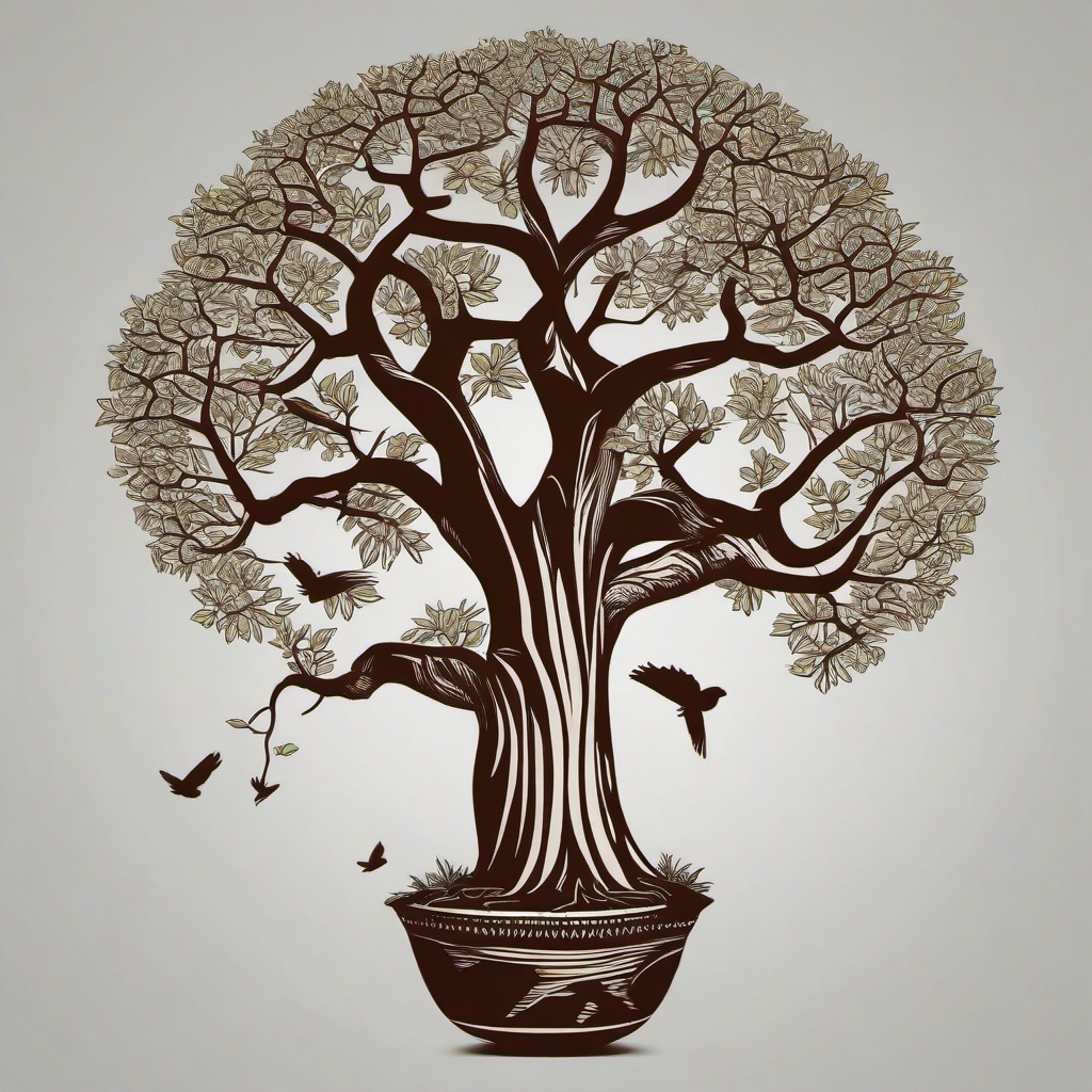 baobab tree tattoo  simple vector color tattoo