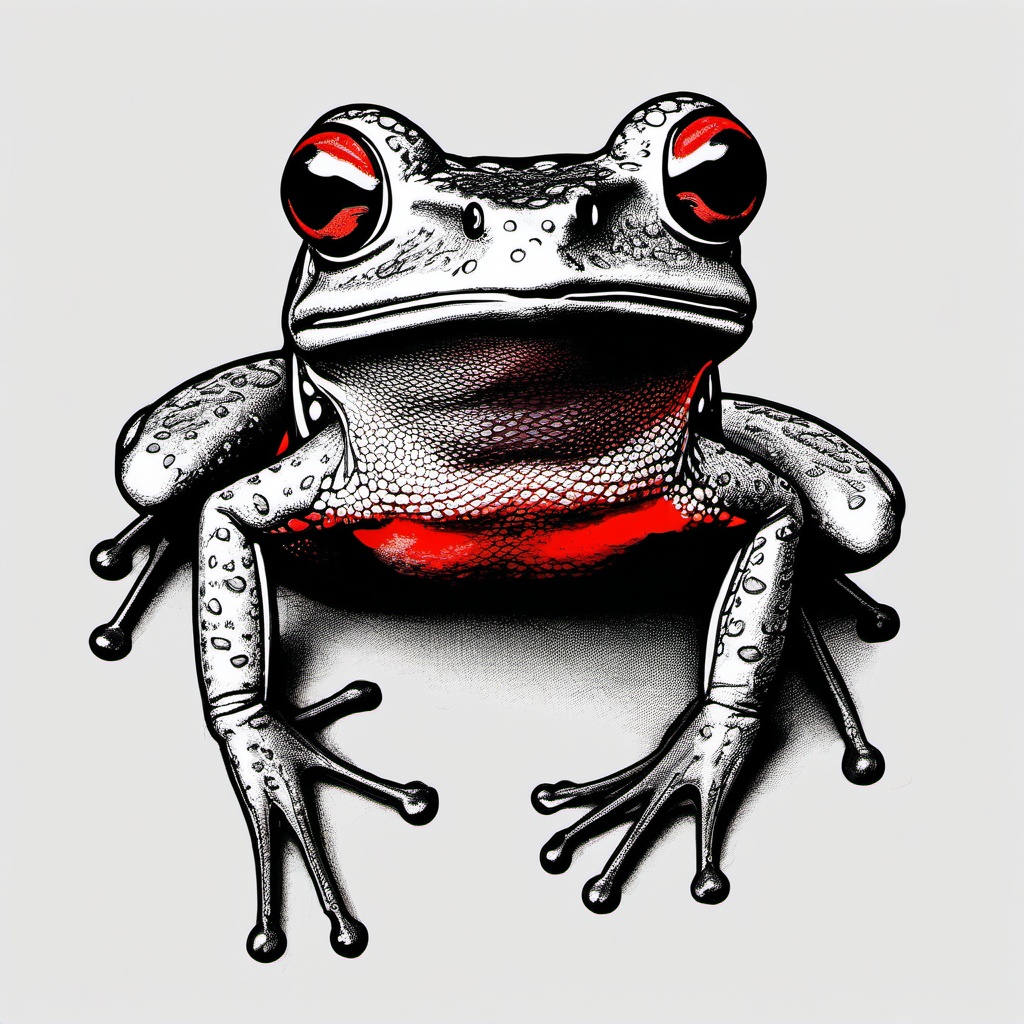 drawing of red-bellied frog  minimal rough sketch scribbles,doodles,black and white