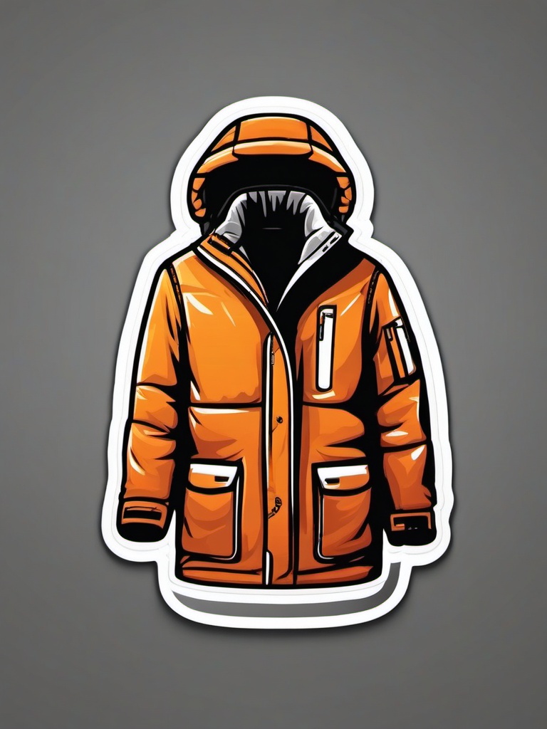 Winter jacket sticker- Insulated and warm, , sticker vector art, minimalist design