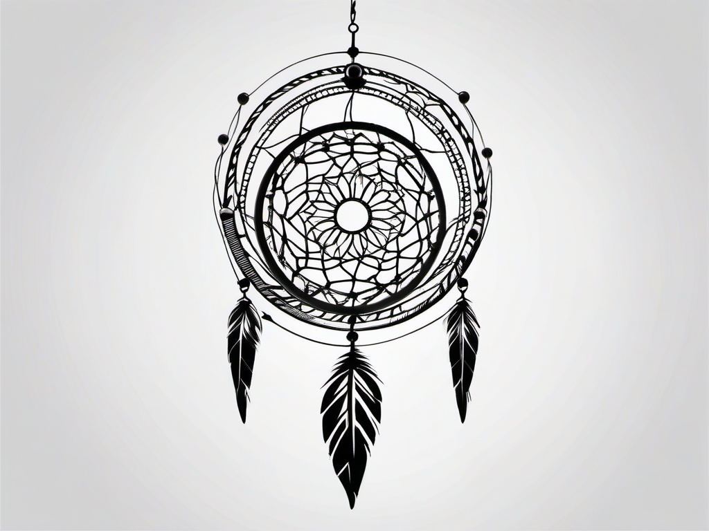 Unique Dream Catcher Tattoo Design - Unique designs for dream catcher tattoos.  simple vector tattoo,minimalist,white background