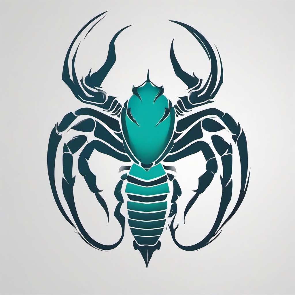 Scorpio Zodiac Symbol Tattoo - Capture the essence of Scorpio's zodiac symbolism with a unique tattoo design.  simple vector color tattoo,minimal,white background