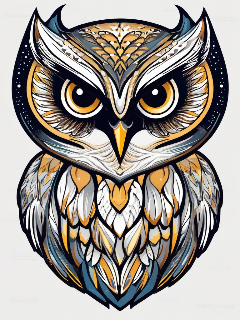 Owl clipart - Nocturnal bird with silent flight and wise demeanor, ,color clipart vector style