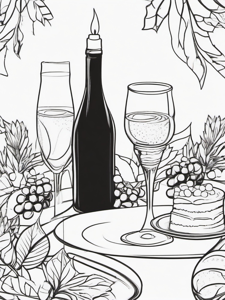 Thanksgiving Toast Coloring Pages - Celebrating with Drinks and Cheer  minimal black outline printable sheet, coloring page