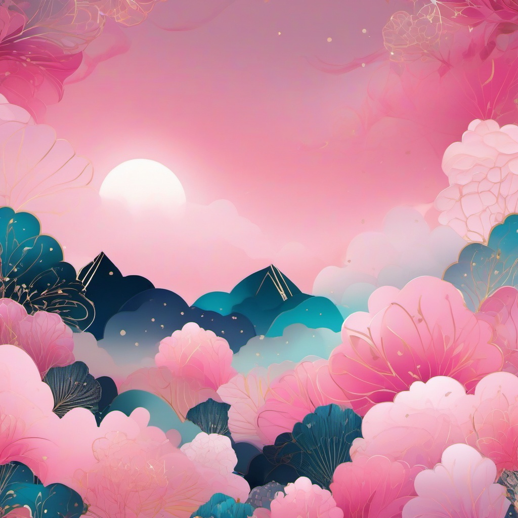 Pink Sky Wallpaper Whimsy and Romance with Soft Pink Skies wallpaper splash art, vibrant colors, intricate patterns