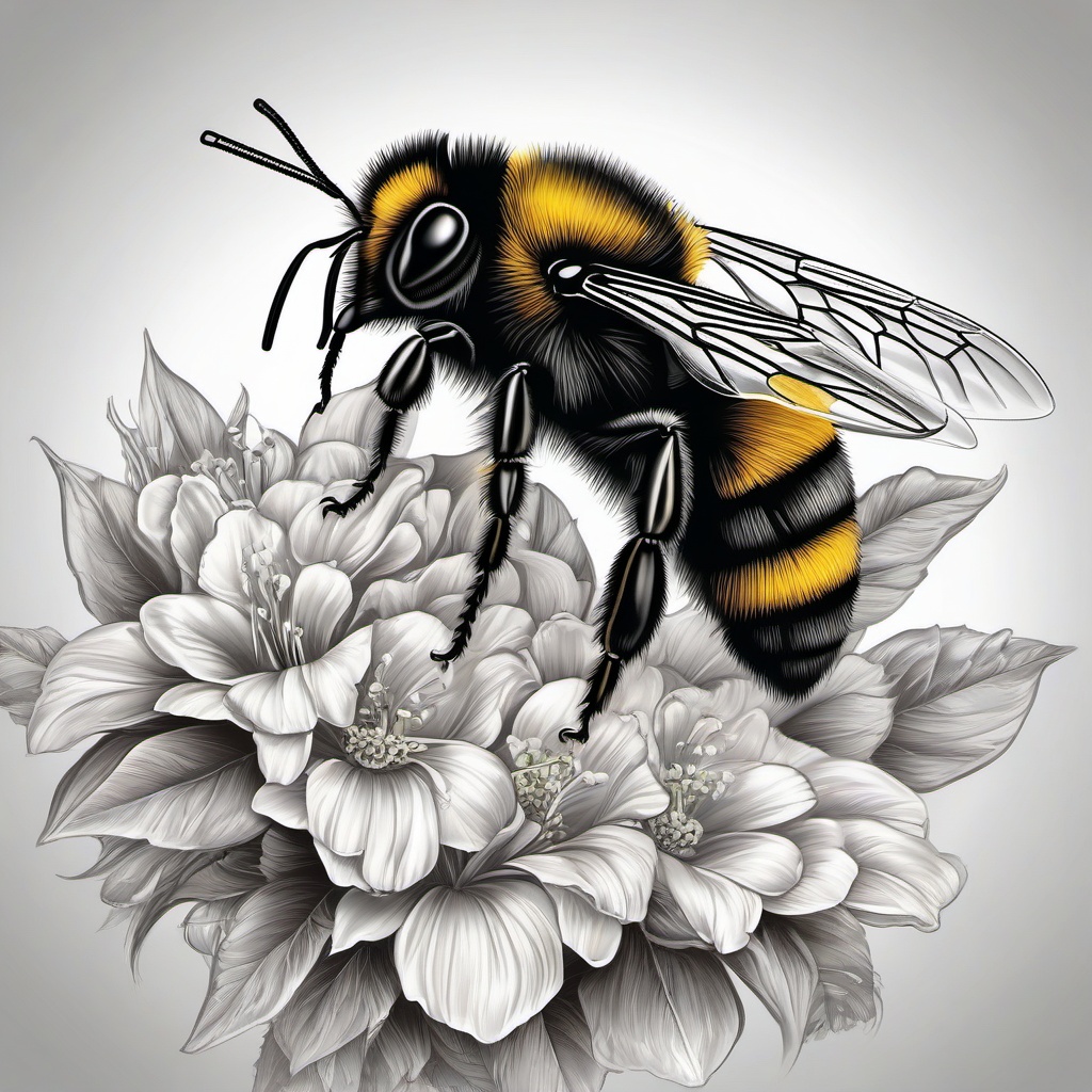 realistic bumblebee tattoo  vector tattoo design