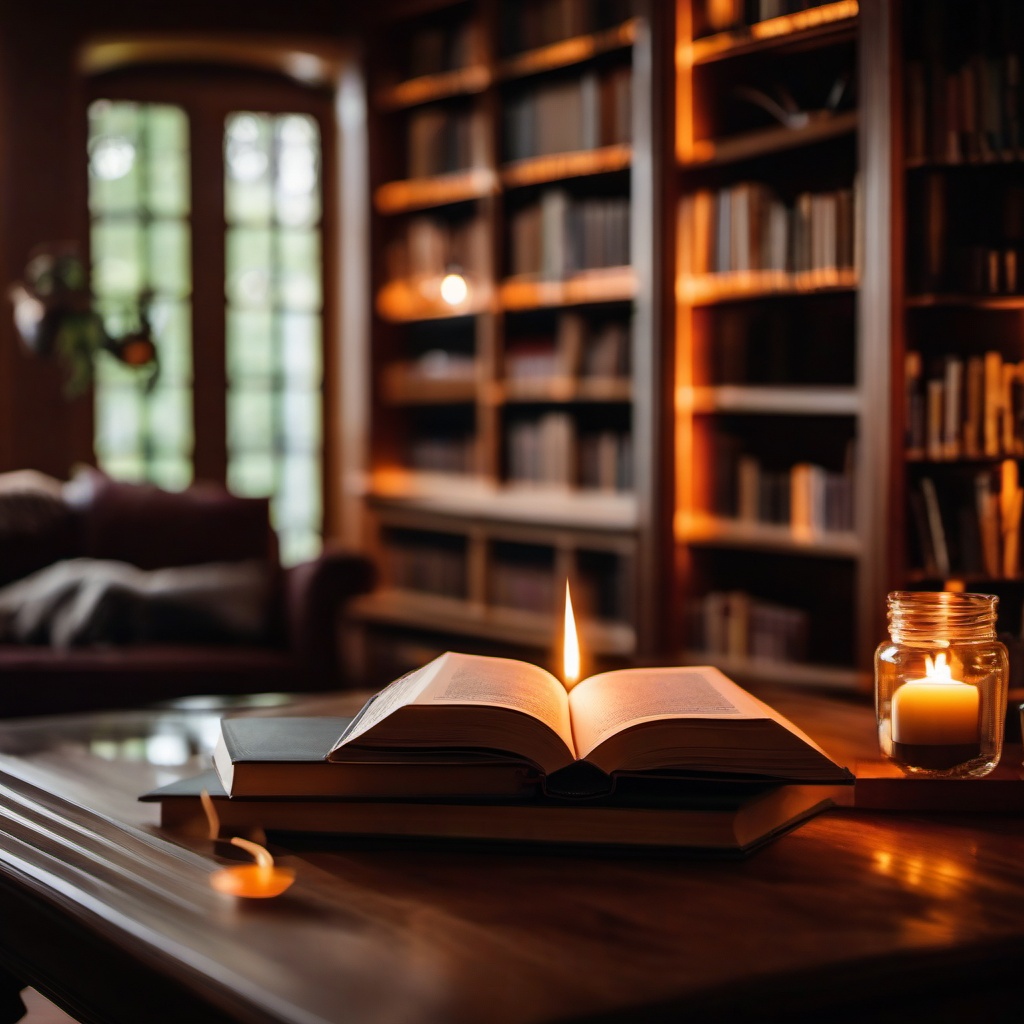 Cozy Library by the Fire  background picture, close shot professional product  photography, natural lighting, canon lens, shot on dslr 64 megapixels sharp focus