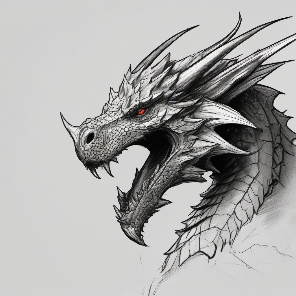 drawing of a war dragon  minimal rough sketch scribbles,doodles,black and white