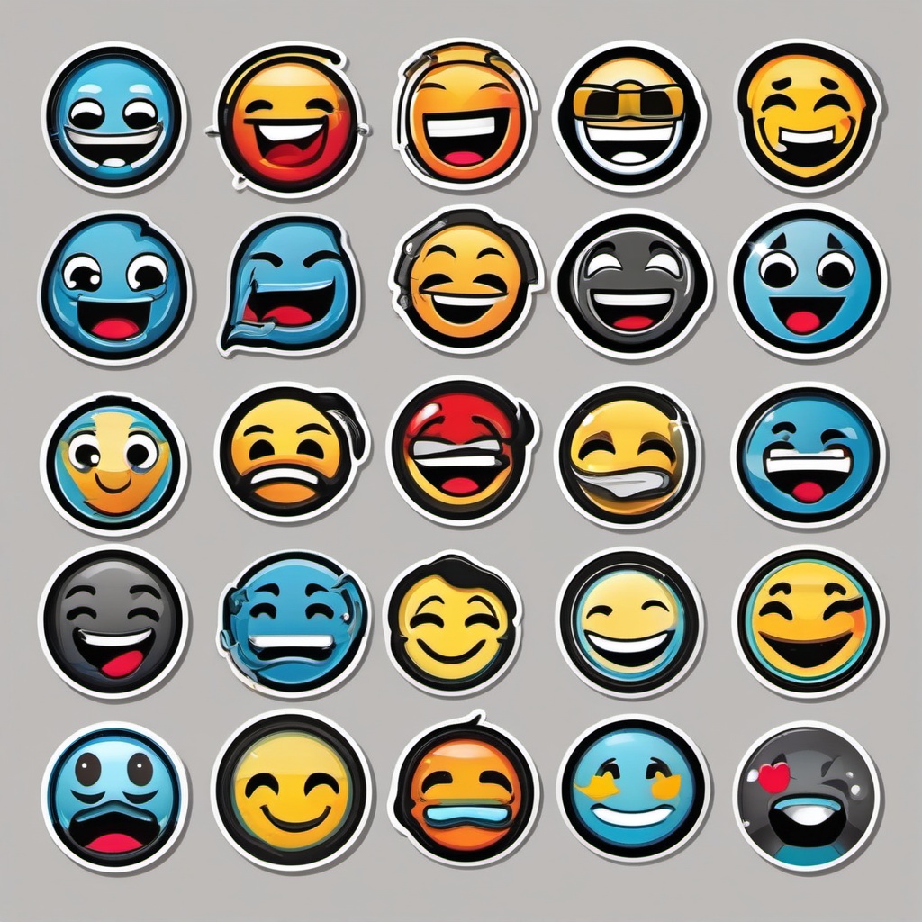Emoji face sticker- Emoticon and expressive, , sticker vector art, minimalist design