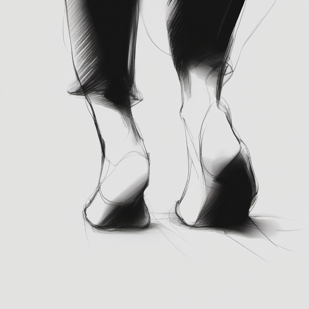 sketch of feet  minimal rough sketch scribbles,doodles,black and white