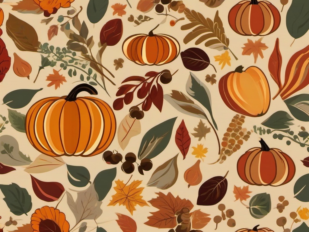 Thanksgiving Wallpaper-A retro-inspired Thanksgiving design, with vintage patterns and nostalgic colors.  aesthetic background wallpaper