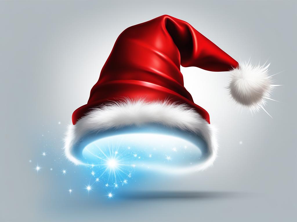 imaginative santa hat clipart - santa's hat transformed into a wizard's cap, conjuring holiday wonders 