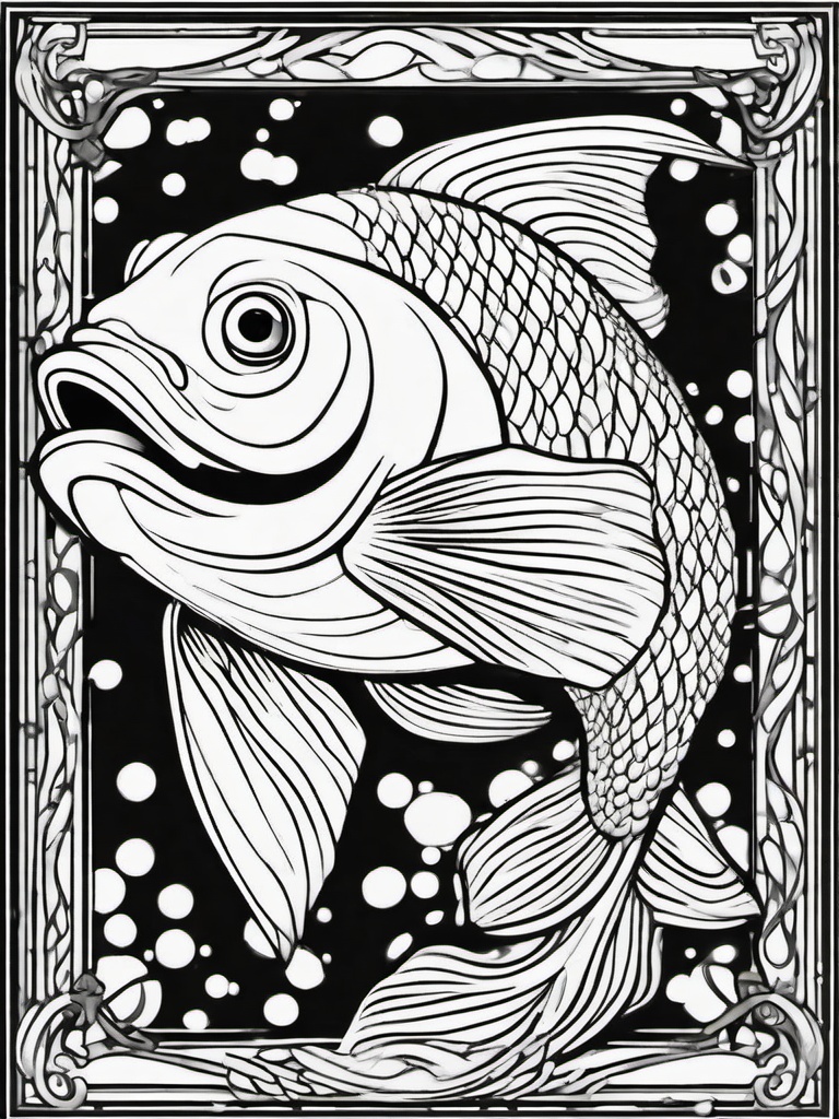 Fish Coloring Pages - Fish with shimmering scales under the sunlight  simple coloring pages