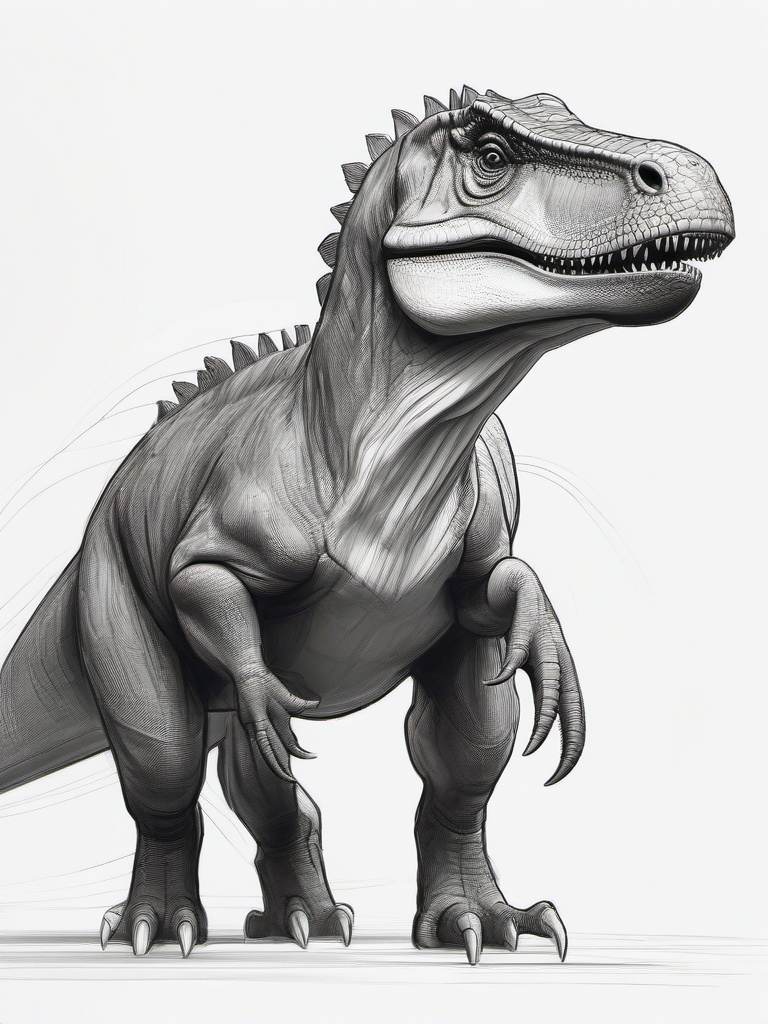 drawing of a Choyrodon dinosaur  minimal rough sketch scribbles,doodles,black and white