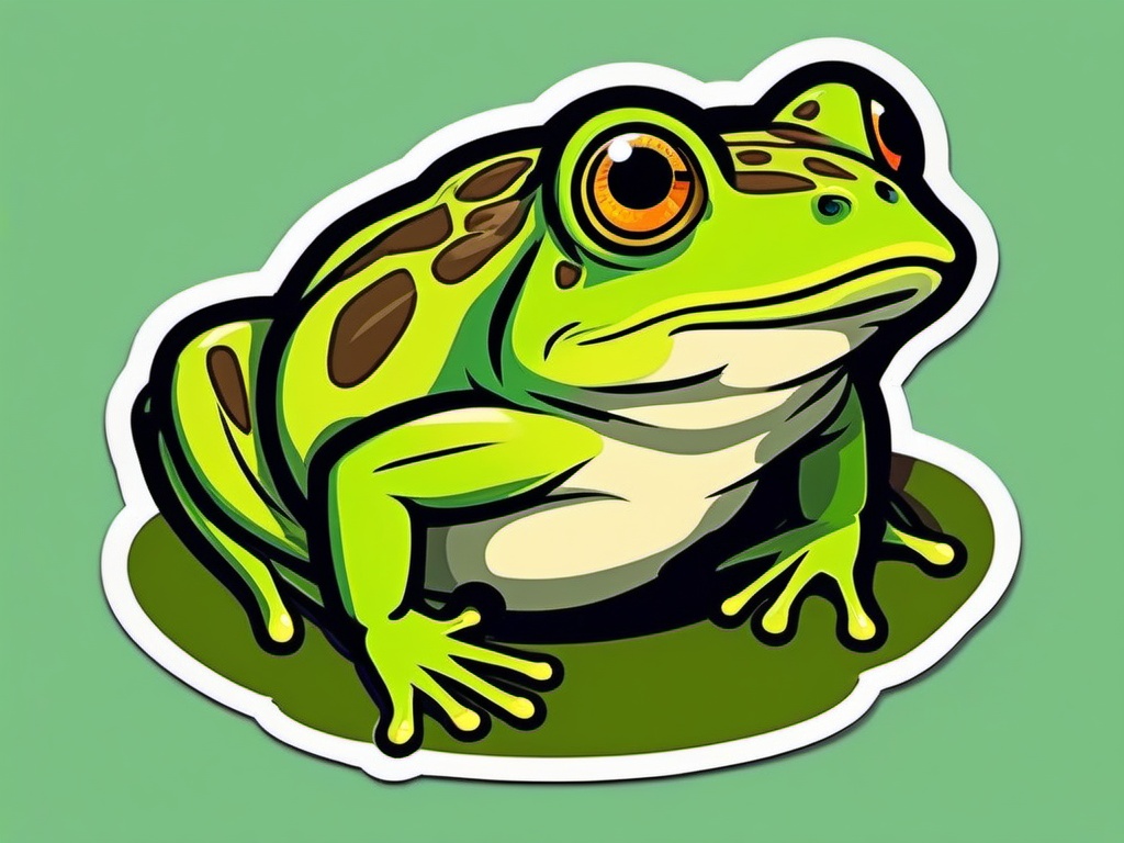 Frog cartoon - hopping amphibian with a croak  cartoon sticker style