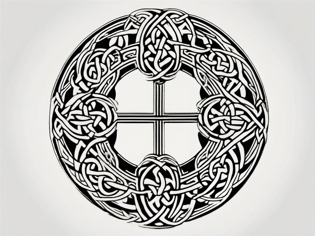 historical celtic tattoos  simple color tattoo,minimal,white background