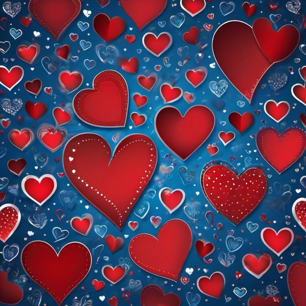 Heart Background Wallpaper - red heart blue background  