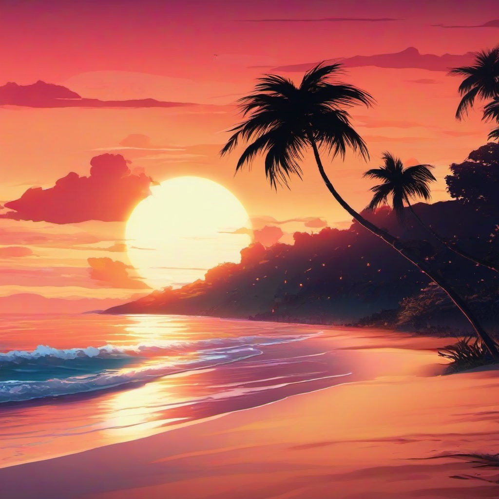 Beach background - anime beach background sunset  