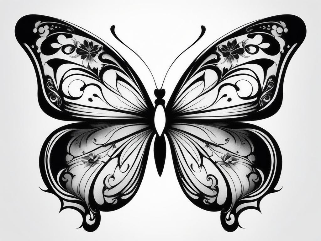 Butterfly tattoo designs,Exploring the artistic possibilities for butterfly tattoos. , color tattoo design, white background