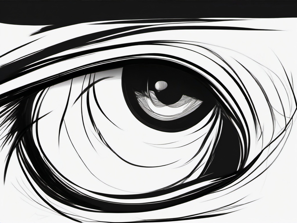 drawing of a cat eye  minimal rough sketch scribbles,doodles,black and white