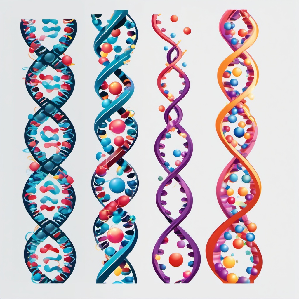 DNA Double Helix clipart - Molecular structure of genetic material, ,color clipart vector style