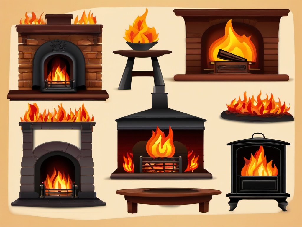 Fire Clipart, Roaring fires in a cozy fireplace. 