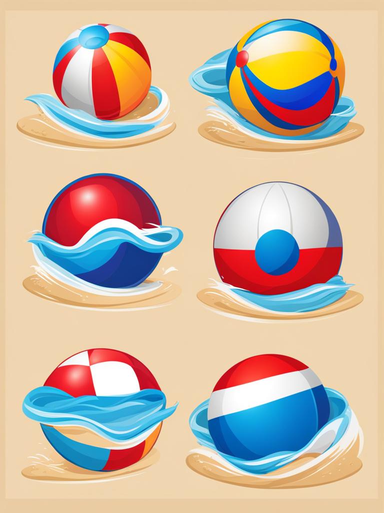 beach ball clipart - bouncing on the warm sand. 