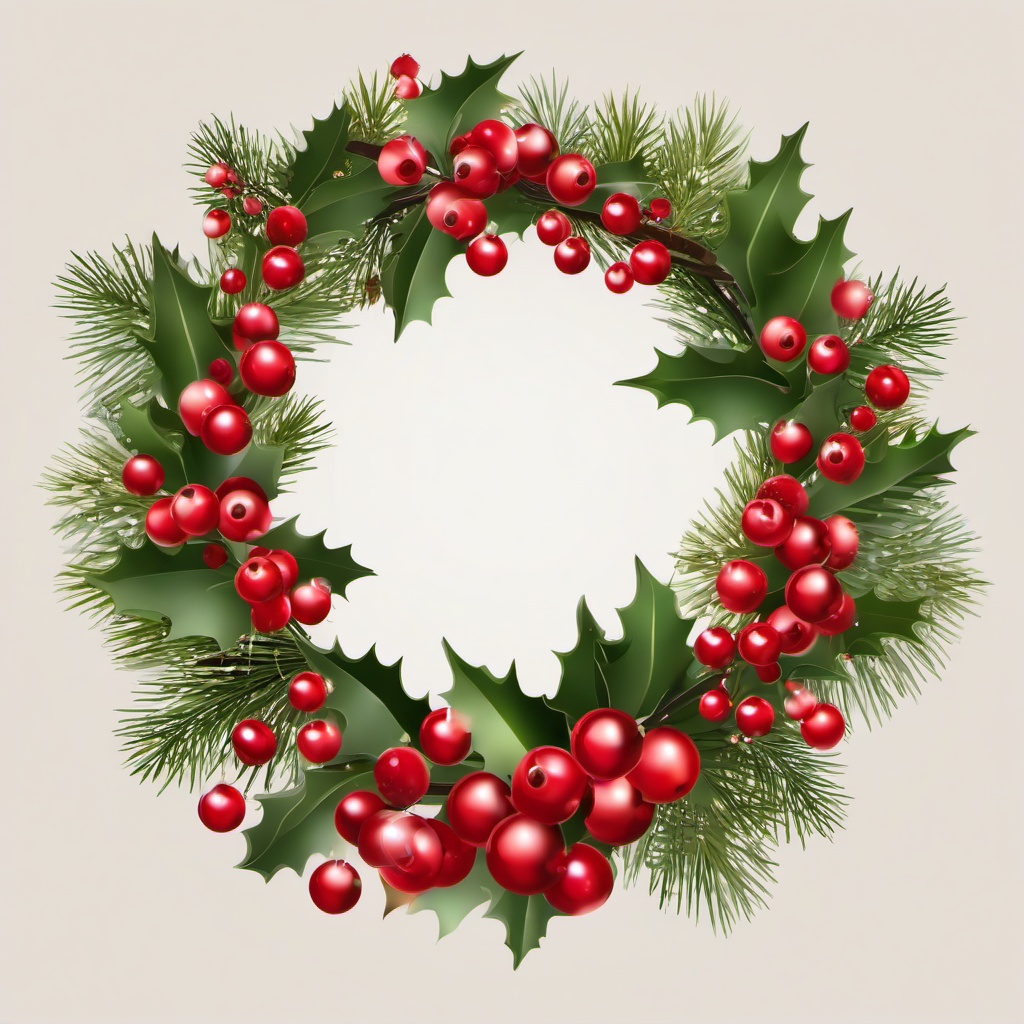 Christmas Wreath clipart - winter wreath with berries  clipart