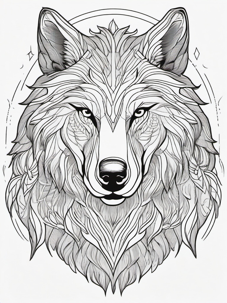 Werewolf Coloring Pages - Shape-Shifting Human-Wolf Creature  minimal black outline printable sheet, coloring page