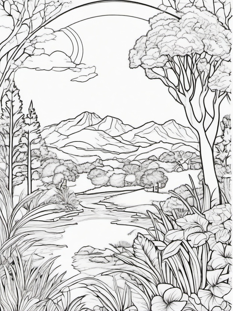 Earth Coloring Pages - Earth with colorful landscapes and habitats  simple coloring pages