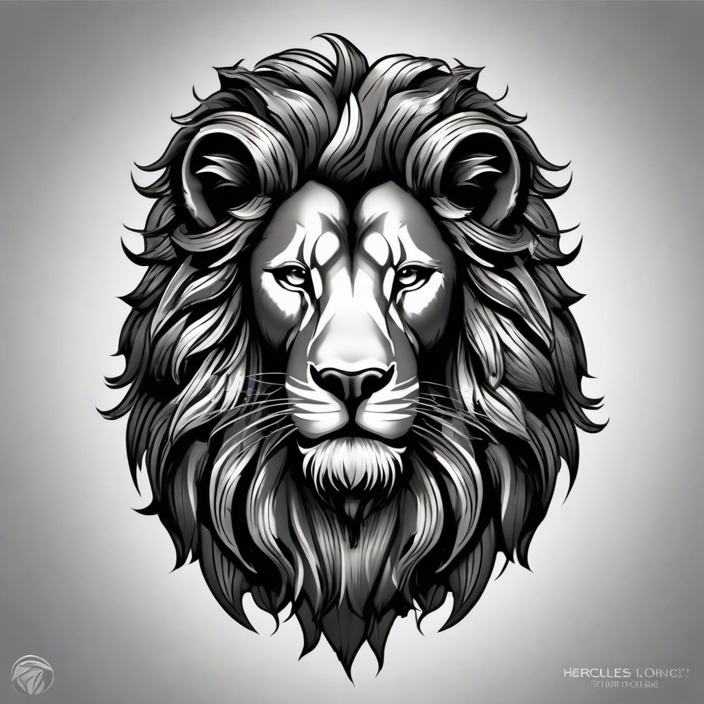 Hercules Lion Head Tattoo - Celebrate Hercules' triumph over the Nemean lion with a tattoo featuring the fierce and iconic lion head.  