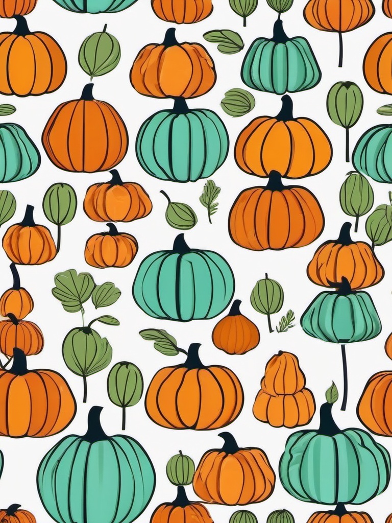 Scenic Pumpkin Patch clipart - Picturesque pumpkin patch, ,vector color clipart,minimal