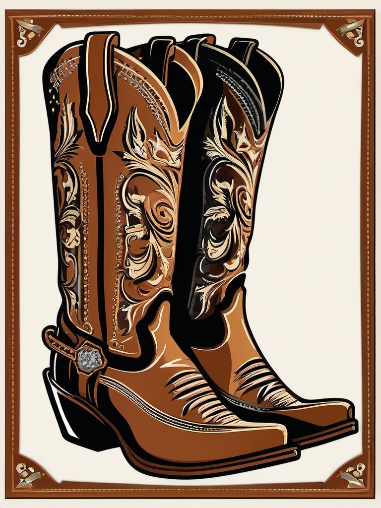 Cowboy Boot clipart - cowboy boot with decorative stitching  