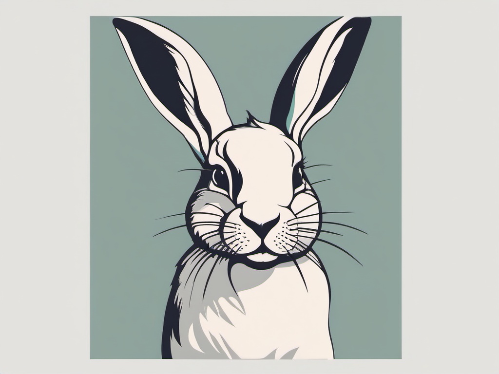 tiny rabbit tattoo  minimalist color tattoo, vector