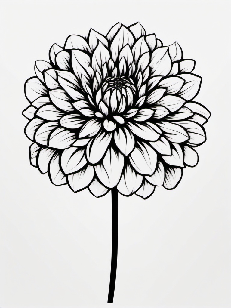 Dahlia Tattoo - Tattoo specifically featuring the dahlia flower.  simple color tattoo,minimalist,white background