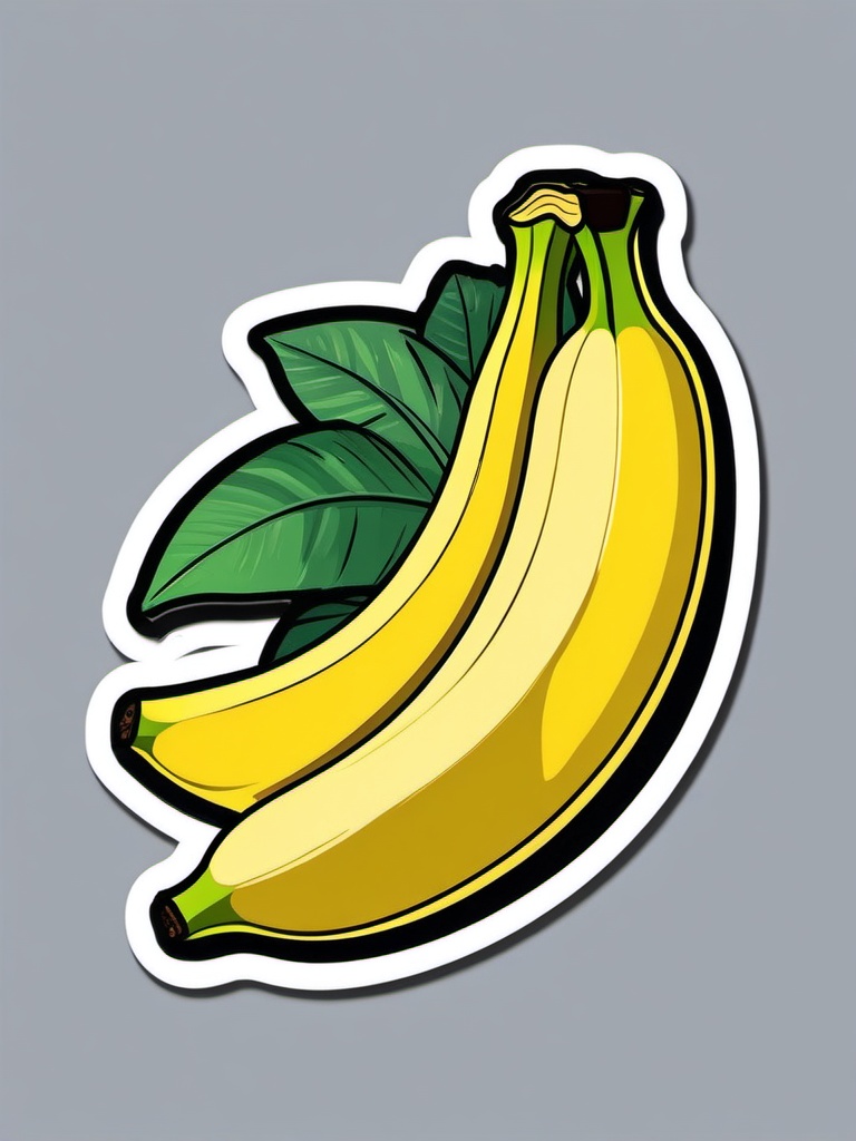 Banana Sticker - Sweet and tropical, a banana-themed burst of flavor, , sticker vector art, minimalist design