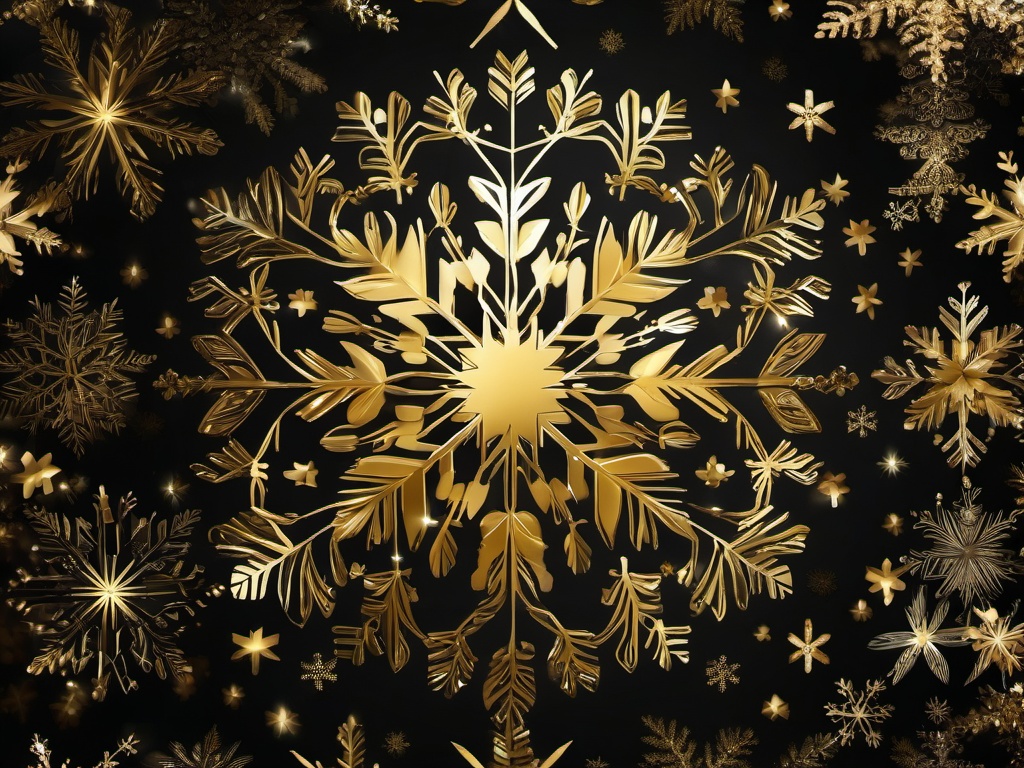 Gold Snowflake Background  