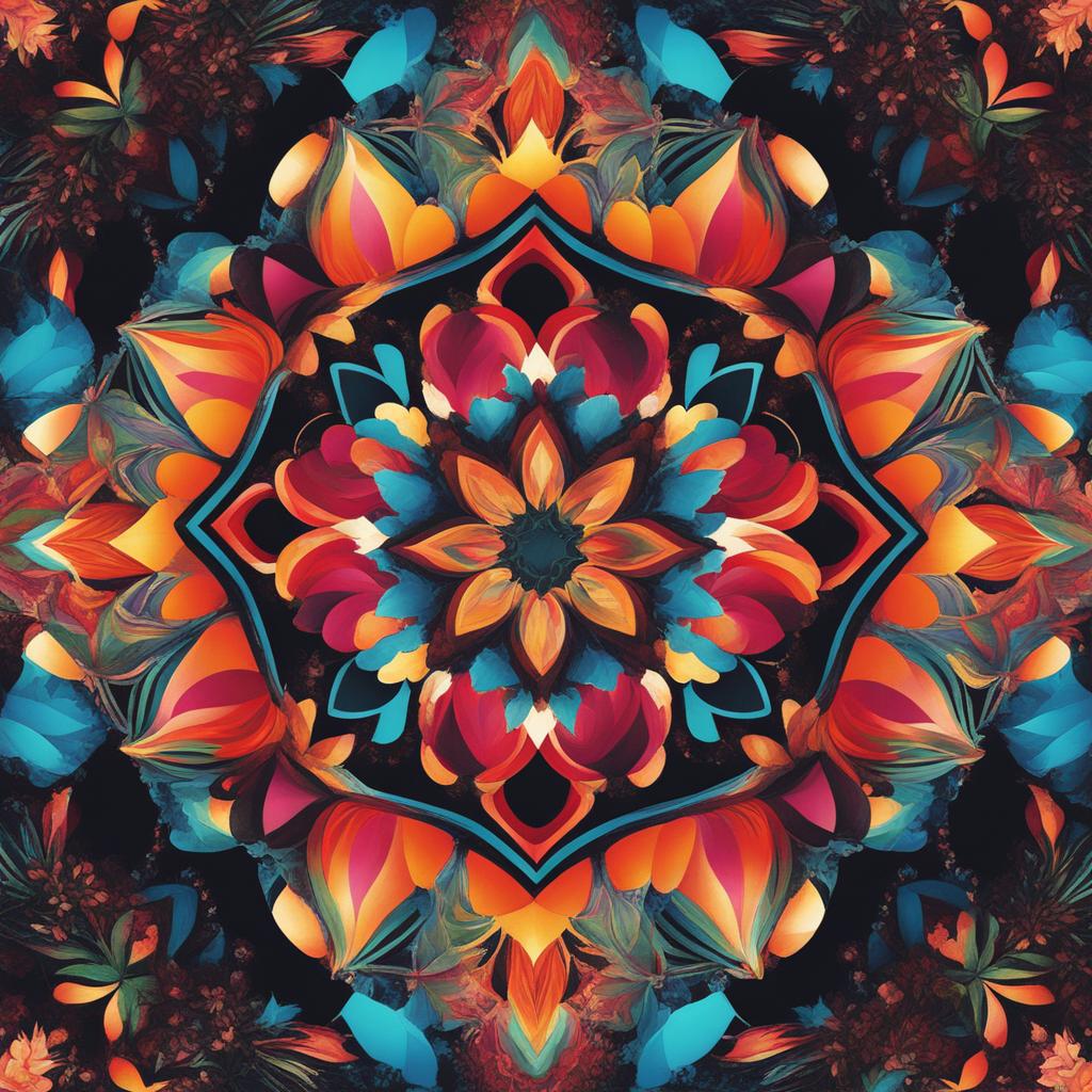 clip art design - an abstract art design evolving into a mesmerizing kaleidoscope 