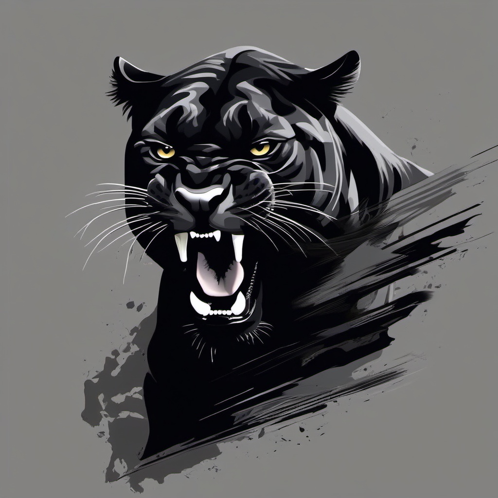 Black and grey angry panther
