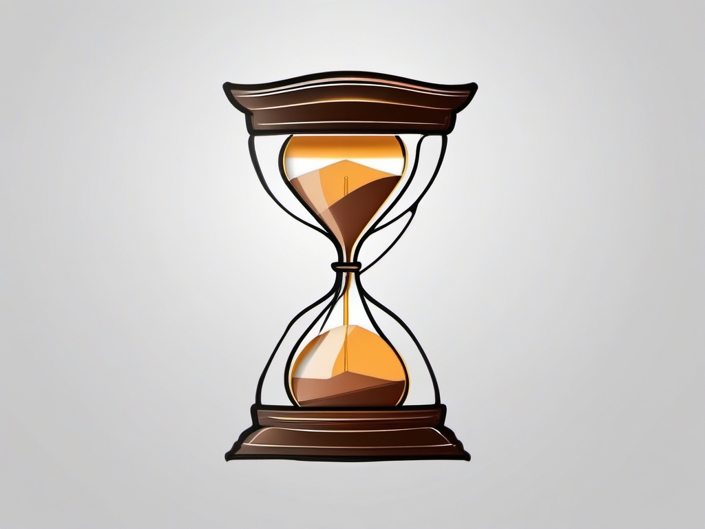 Timepiece Hourglass - Symbolize the passage of time and destiny with a tattoo featuring an hourglass.  outline color tattoo,minimal,white background