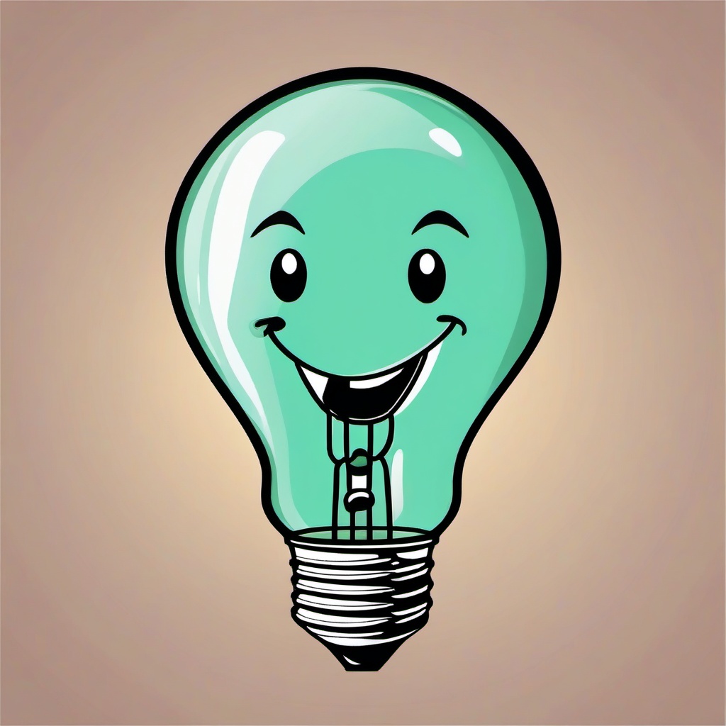 Light Bulb clipart - cartoon light bulb with a smile  