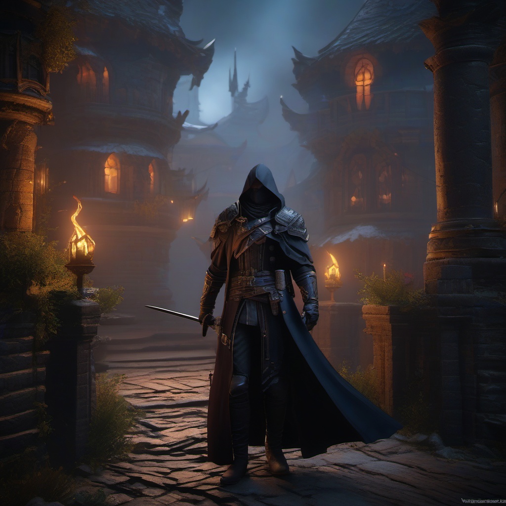 Thorne Grimshadow, a rogue assassin with a shadowy past detailed matte painting, deep color, fantastical, intricate detail, splash screen, complementary colors, fantasy concept art, 8k resolution trending on artstation unreal engine 5