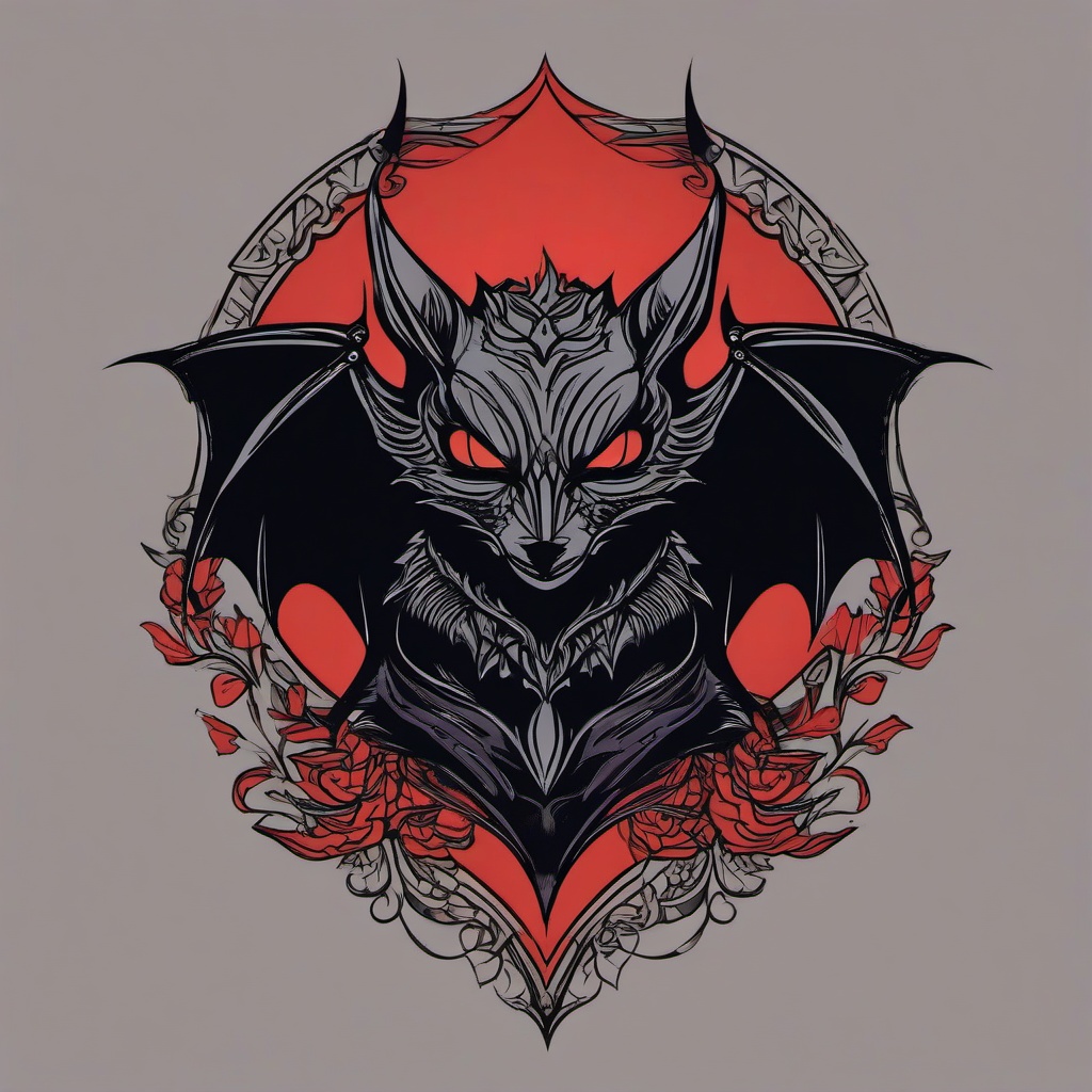 goth bat tattoo  simple vector color tattoo