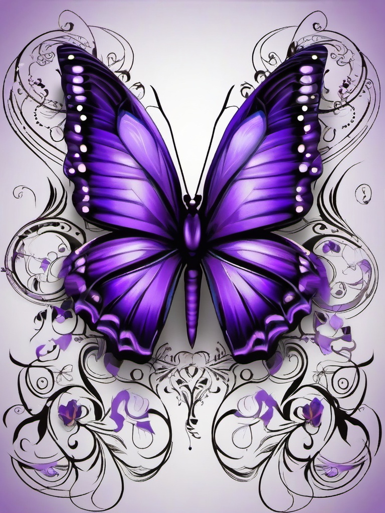 purple butterfly tattoo designs  