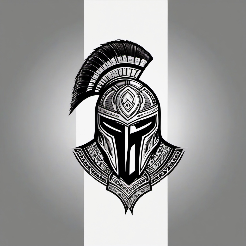 tribal spartan helmet tattoo  simple vector color tattoo